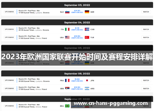 2023年欧洲国家联赛开始时间及赛程安排详解 2023年欧洲国家联赛开始时间及赛程安排详解