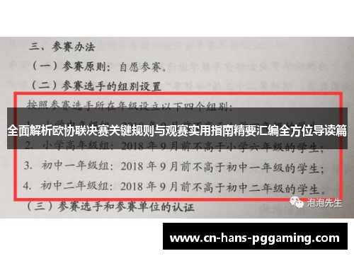 全面解析欧协联决赛关键规则与观赛实用指南精要汇编全方位导读篇
